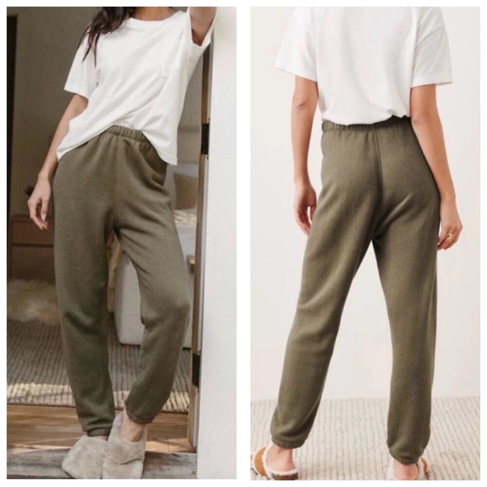 Jenni Kayne Saturday Jogger Sweatpants Size Medium Olive Green Loungewear